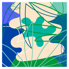 Floral pattern colours. Art work. Frame abstract. Interior design. Motive carpet