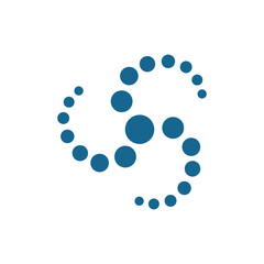 wind vortex abstract vector logo design graphic template. swirl round circle vector illustration. dot whirl spiral circular rotation