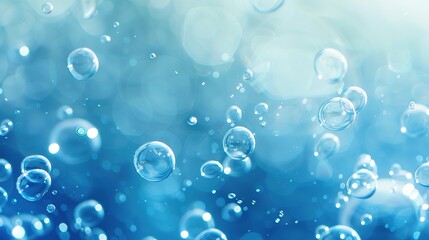 Blue Air Bubbles Rising Background - Lightweight Underwater-Inspired Backdrop