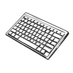 outline line art vector illustration of keyboard with customizable lighting effects