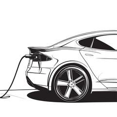 pencil sketch outline illustration of charger with a sleek design