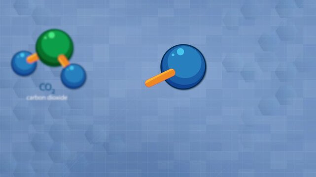 Animated Breakdown of Carbon Dioxide, Oxygen, and Water Molecule Structures