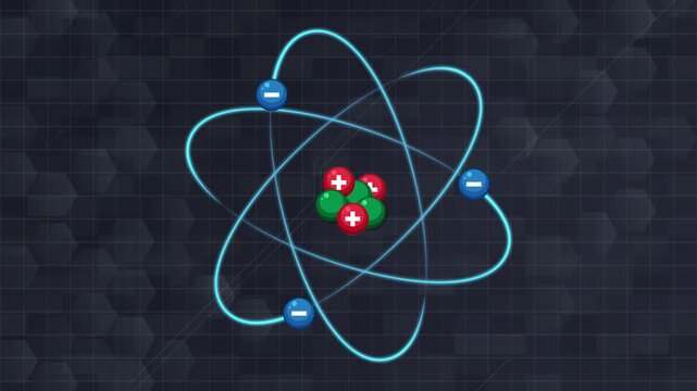 Animated Visualization of Atom Structure and Subatomic Particles