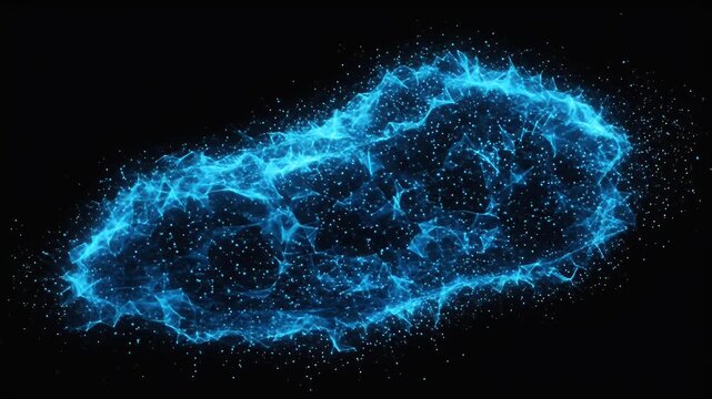 Abstract Blue Energy Cloud With Particles 3D Animation Background