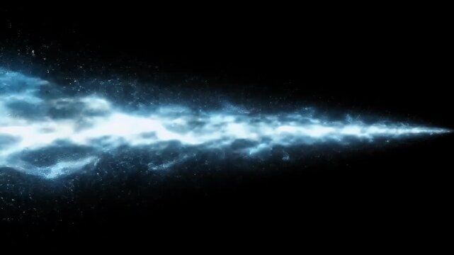 Abstract Blue Energy Stream Cosmic Particles Realistic Background
