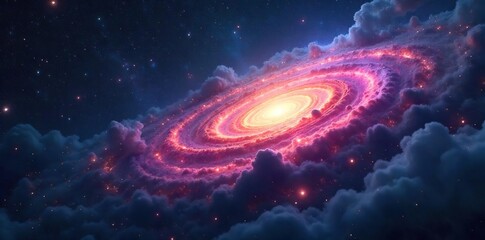 Obraz premium Swirling Nebula Cosmic Dust and Gas Form Intricate Patterns Against a Backdrop of Distant Stars, Evoking a Sense of Mystery and the Vastness of Space.