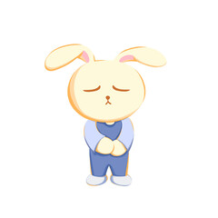 Cute sad bunny illustration