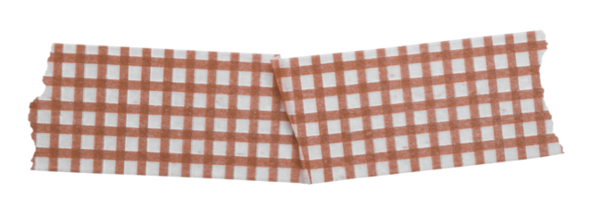 brown patterned sticker paper tape isolated on transparent background