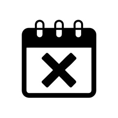 Obraz premium Calendar with an x marking the date off on transparent background silhouette