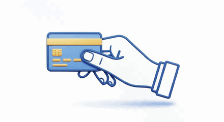 Hand holding a credit card for payment or transaction, financial concept
