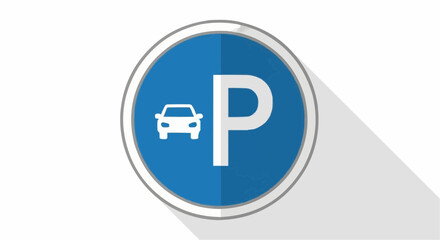 Parking Icon A Blue Sign with a Car and the Letter 'P' for Easy Spot Identification