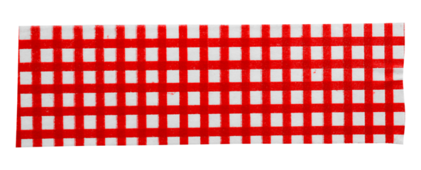 red patterned sticker paper tape isolated on transparent background