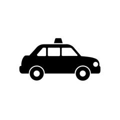 Obraz premium Silhouette illustration of a taxi cab car on transparent background