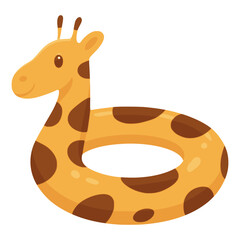 inflatable water giraffe decoration flat color vector illustration template design