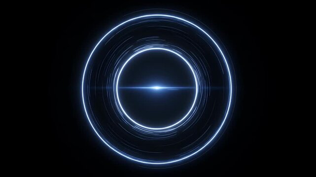 Abstract Blue Neon Circles Energetic Futuristic Motion Background