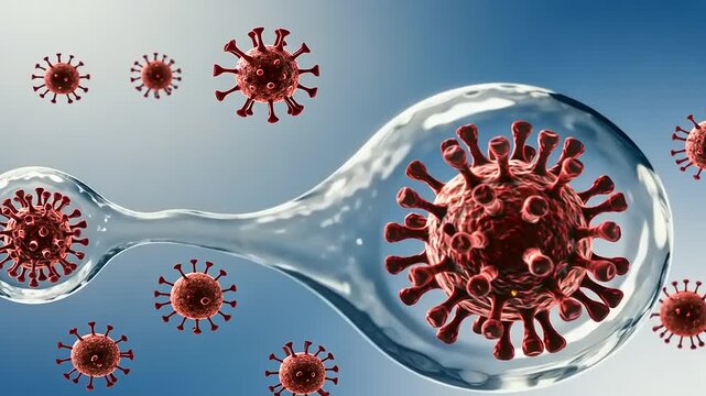 Scientific Visualization of a New Virus Variant Emerging Through Mutation.
