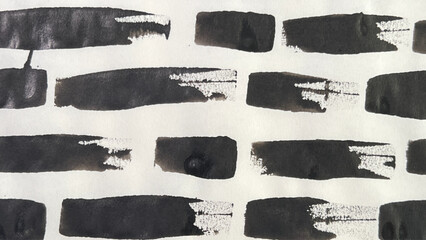 Japanese-style background material painted with a brush, rough wavy lines drawn with ink and brush, wavy lines resembling bricks drawn with ink