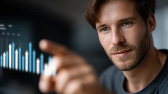 Data analysis action by business professional office environment digital analytics close-up view insightful concepts