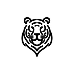 Modern Minimalist Tiger Head Vector Illustration