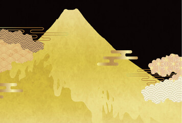 富士山　和柄　年賀状　背景	