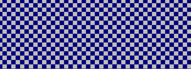 WCheckerboard banner. Navy and Beige colors of checkerboard. Small squares, small cells. Chessboard, checkerboard texture. Squares pattern. Background. Repeatable texture. Eps10