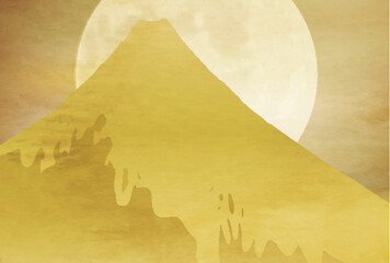 富士山　和柄　年賀状　背景	