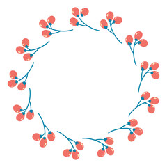 Berry Autumn Wreath. Hand Drawn Floral Vector Frame. Hand drawn Illustrations