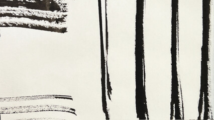 abstract painting drawn with a brush, rough lines drawn with ink and brush, drawing of rough lines painted with a brush