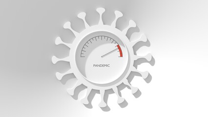 Pandemic risk measuring. Virus diseases relative animation. Concept of medicine, biotechnology and biochemistry. 3D render