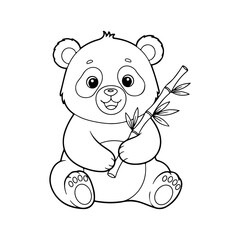 Fototapeta premium Panda head line art vector