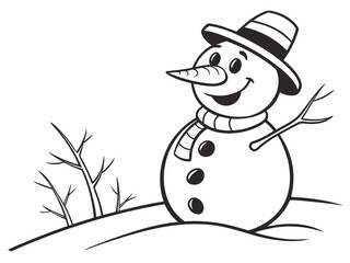 Bare Winter Trees and Snowy Houses