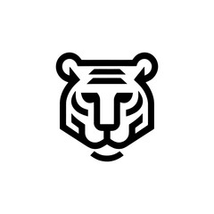 Bold Line Art Tiger Head A Modern