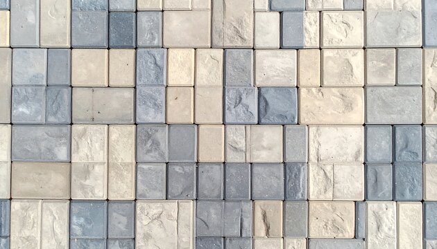 Textured Paving Stones - A Close-Up of Interlocking Pavers in Neutral Tones.