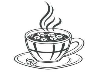 Hot Coffee Cup with Steam