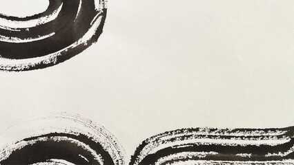 abstract painting drawn with a brush, rough lines drawn with ink and brush, drawing of rough lines painted with a brush