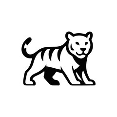 Bold Tiger Illustration in Striking Black and White