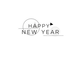 Fototapeta premium Happy new year text isolated on white background