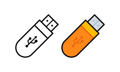 Vector Flashdisk Flat Design Illustration