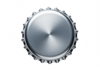 Metallic bottle cap isolated on a transparent background