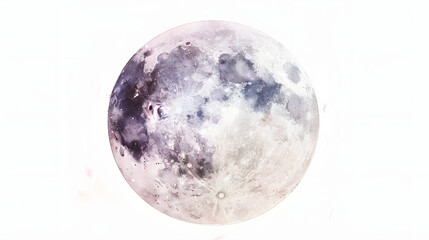 Naklejka premium full moon watercolor simple round shape soft