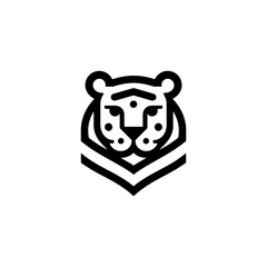 Modern Geometric Tiger Head Symbol for Branding