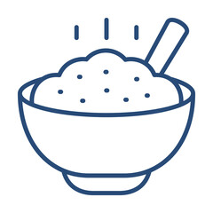 Porridge Icon Color Outline Style. Vector Illustration Design