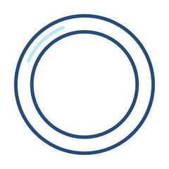 Plate Icon Color Outline Style. Vector Illustration Design