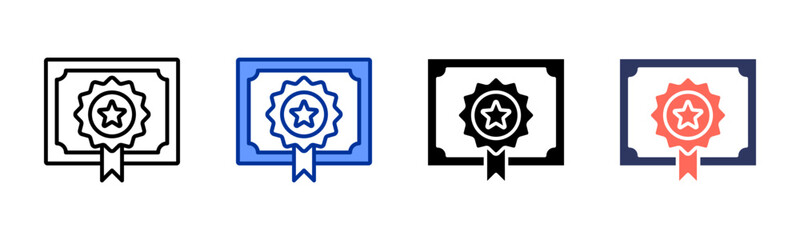 Certificate icon sheet multiple style collection