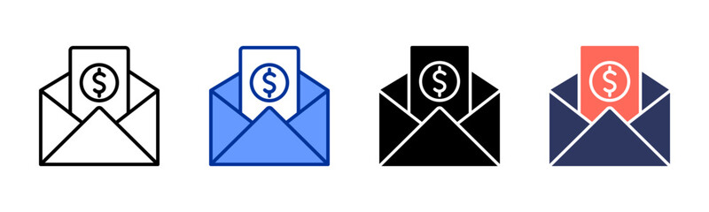 Paycheck icon sheet multiple style collection