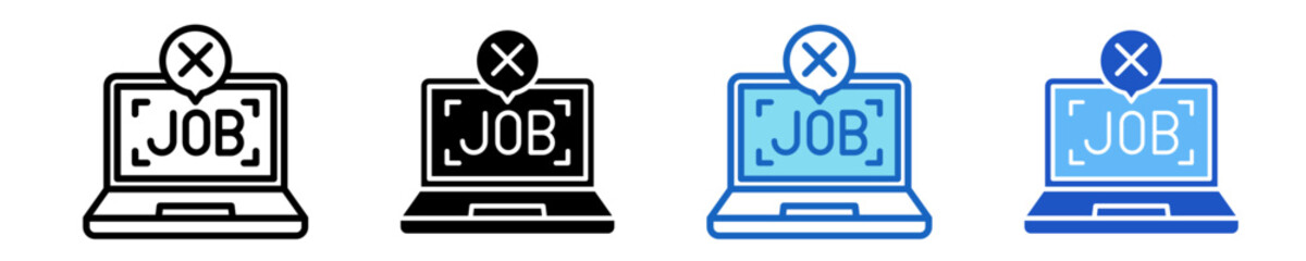 Job  Icon Set Multiple Style Collection