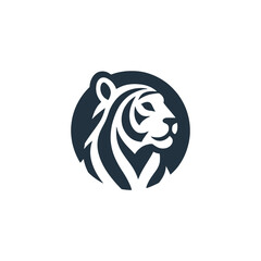 Striking Tiger Head Silhouette Emblem for Modern Branding