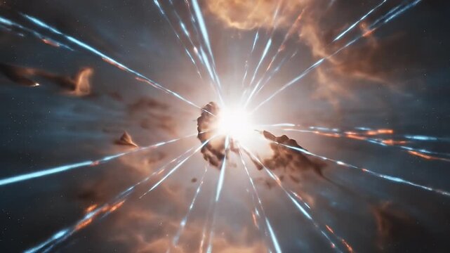 Abstract Cosmic Nebula With Streaking Lights Realistic Background