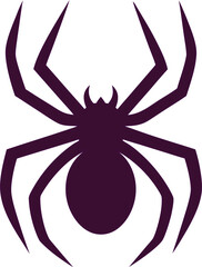 Elegant spider outline silhouette, great for spooky packaging, logos, and Halloween product labels.