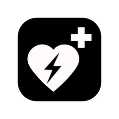 AED  Heart  Medical Emergency  flat vector icon